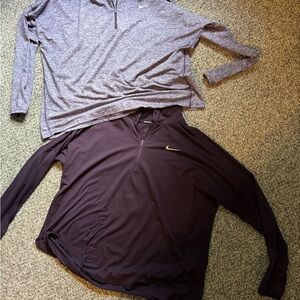 Nike Heather purple and Deep Purple Long Sleeve Shirts